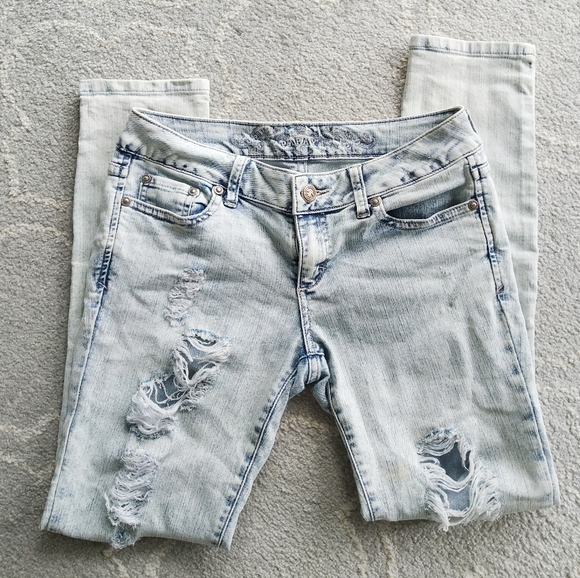 Papaya skinny acid washed mid rise jeans - Picture 3 of 6